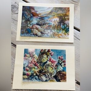 2 Vintage Joyce Lee Peterson Watercolor Prints. Photographs | Vibrant | Numbered